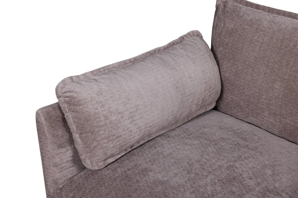 English Elm 55.32*39.76" Boucle Sofa Bed with Ottoman Deep Cushion Armrests Living Room Lounge Chair Grey W2715P491933