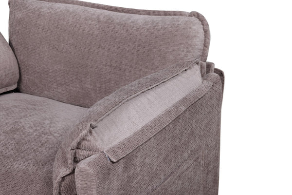 English Elm 55.32*39.76" Boucle Sofa Bed with Ottoman Deep Cushion Armrests Living Room Lounge Chair Grey W2715P491933