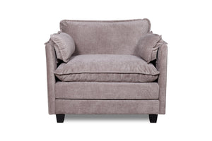 English Elm 55.32*39.76" Boucle Sofa Bed with Ottoman Deep Cushion Armrests Living Room Lounge Chair Grey W2715P491933