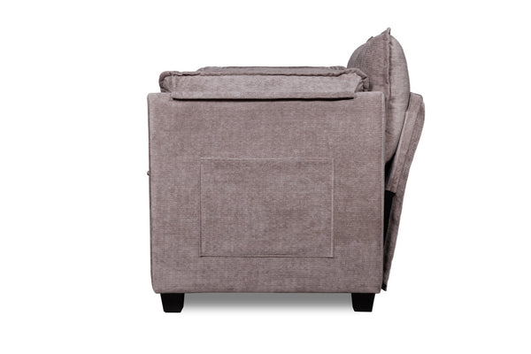 English Elm 55.32*39.76" Boucle Sofa Bed with Ottoman Deep Cushion Armrests Living Room Lounge Chair Grey W2715P491933