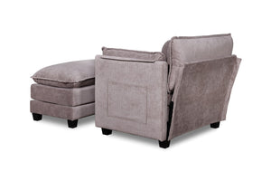 English Elm 55.32*39.76" Boucle Sofa Bed with Ottoman Deep Cushion Armrests Living Room Lounge Chair Grey W2715P491933