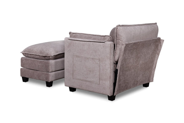 English Elm 55.32*39.76" Boucle Sofa Bed with Ottoman Deep Cushion Armrests Living Room Lounge Chair Grey W2715P491933