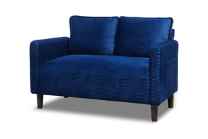 English Elm 48" Corduroy Loveseat with Side Storage Pocket Solid Wood Frame Apartment Sofa W2715P491985