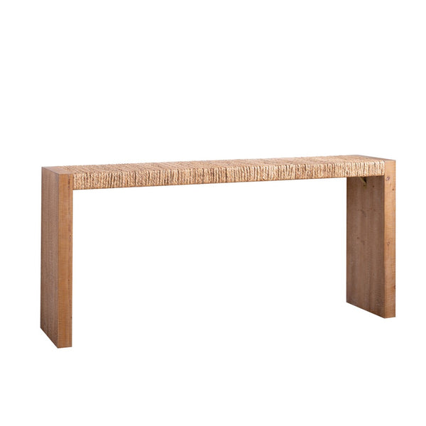 English Elm 69" Seagrass Console Table Handwoven Organic Top Slim Entryway Sofa Accent Piece W2729P270759