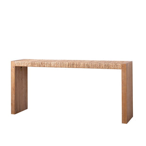 English Elm 69" Seagrass Console Table Handwoven Organic Top Slim Entryway Sofa Accent Piece W2729P270759