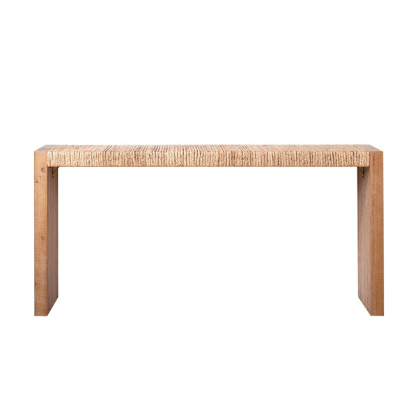English Elm 69" Seagrass Console Table Handwoven Organic Top Slim Entryway Sofa Accent Piece W2729P270759