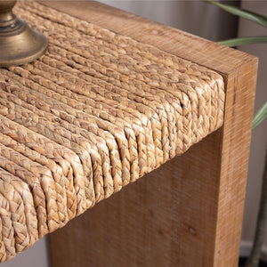 English Elm 69" Seagrass Console Table Handwoven Organic Top Slim Entryway Sofa Accent Piece W2729P270759