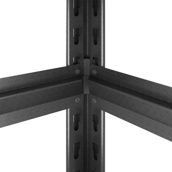 English Elm 78H 5-Tier Industrial Steel Shelving Unit with Dual Pegboards for Garage Workshop Storage W2735P526236