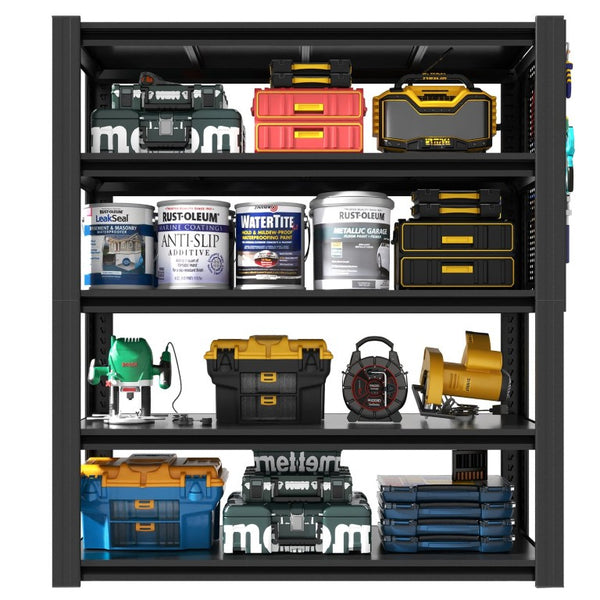 English Elm 72H Five Tier Steel Shelving Rack with Pegboard Panels for Garage or Workshop W2735P529672