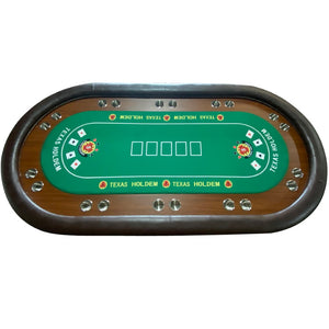 English Elm Poker Table Top Oval Felt Surface Seats 10 Players Solid Wood Game Night Ready W2748P321611