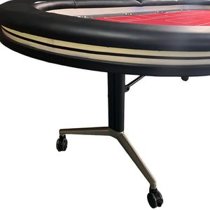 English Elm Ino Design 94 Inch Folding Poker Table with Led Lighting and Padded Rails for Ten Red W2748P401790