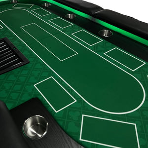 English Elm Ino Design 94 Inch Folding Poker Table with Led Lighting and Padded Rails for Ten Green W2748P401796