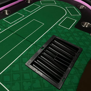 English Elm Ino Design 94 Inch Folding Poker Table with Led Lighting and Padded Rails for Ten Green W2748P401796