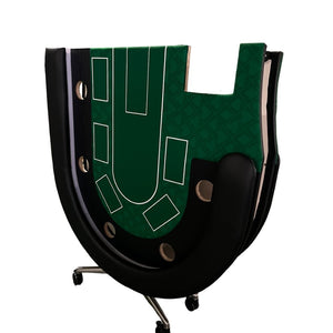 English Elm Ino Design 94 Inch Folding Poker Table with Led Lighting and Padded Rails for Ten Green W2748P401796