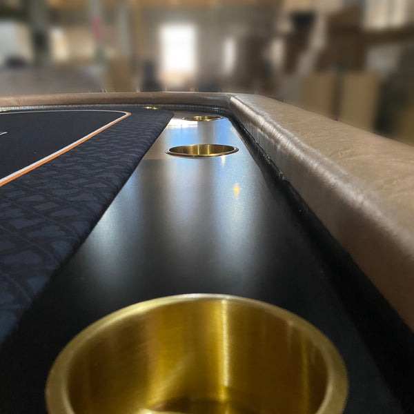 English Elm 96" Oval Poker Table Seats 10 with Dimmable Led Lighting and Speed Cloth Surface Without Cup Holders W2748S00033