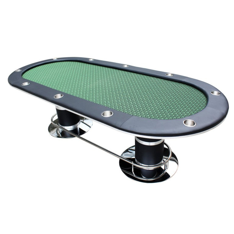 English Elm Poker Table Top Oval Wood Surface Fits Ten Players with Casino Felt Game Night Green W2748S00057