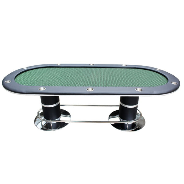 English Elm Poker Table Top Oval Wood Surface Fits Ten Players with Casino Felt Game Night Green W2748S00057
