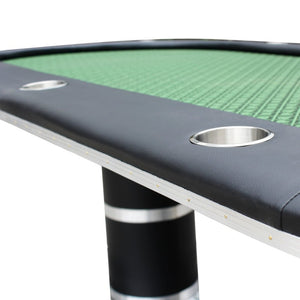 English Elm Poker Table Top Oval Wood Surface Fits Ten Players with Casino Felt Game Night Green W2748S00057