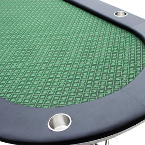 English Elm Poker Table Top Oval Wood Surface Fits Ten Players with Casino Felt Game Night Green W2748S00057