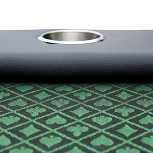 English Elm Poker Table Top Oval Wood Surface Fits Ten Players with Casino Felt Game Night Green W2748S00057