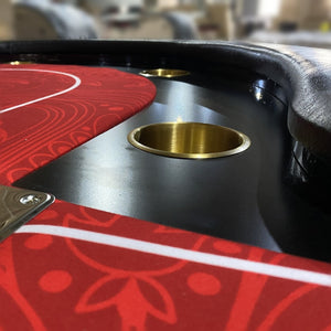 English Elm Ino Design Oval Poker Table 10 Player Speed Cloth Surface with Padded Rail Chip Tray W2748S00071