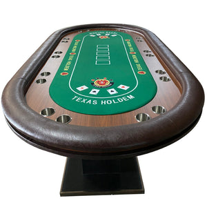 English Elm 96" Ten Player Oval Poker Table with Dimmable Led Lighting and Speed Cloth Surface W2748S00073