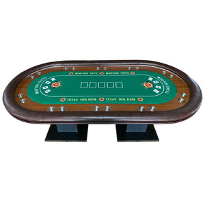 English Elm 96" Ten Player Oval Poker Table with Dimmable Led Lighting and Speed Cloth Surface W2748S00073
