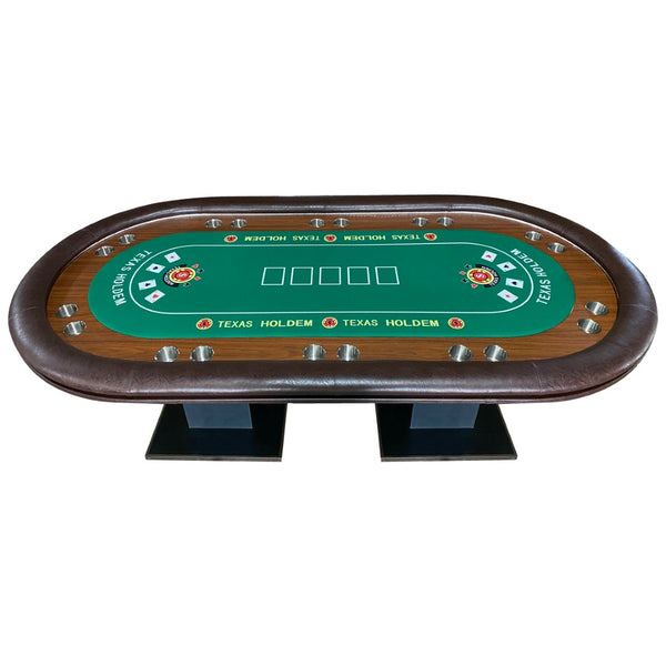 English Elm 96" Ten Player Oval Poker Table with Dimmable Led Lighting and Speed Cloth Surface W2748S00073