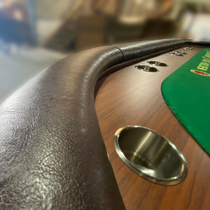English Elm 96" Ten Player Oval Poker Table with Dimmable Led Lighting and Speed Cloth Surface W2748S00073
