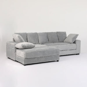 English Elm Hy8420-01 Grey Sectional Sofa with Cup Holders Hidden Ottoman Storage Living Room W2791P251334