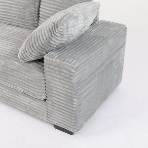 English Elm Hy8420-01 Grey Sectional Sofa with Cup Holders Hidden Ottoman Storage Living Room W2791P251334