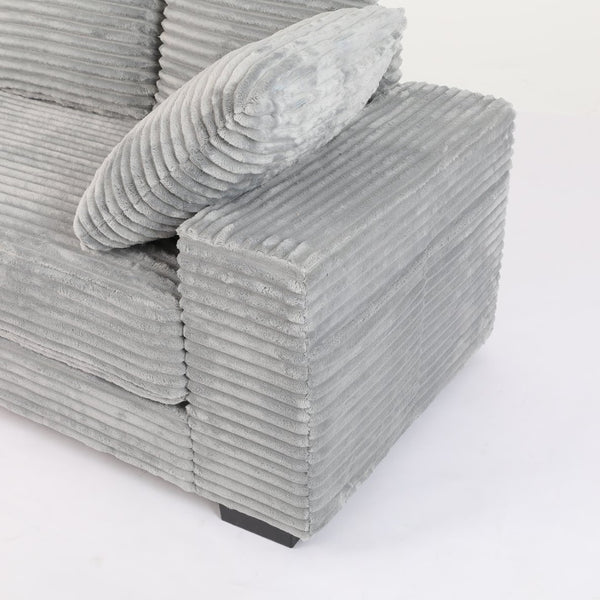 English Elm Hy8420-01 Grey Sectional Sofa with Cup Holders Hidden Ottoman Storage Living Room W2791P251334