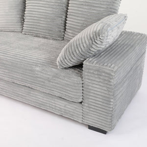 English Elm Hy8420-01 Grey Sectional Sofa with Cup Holders Hidden Ottoman Storage Living Room W2791P251334