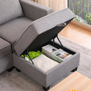 English Elm Convertible Modular U-shaped Sectional with Hidden Storage and Terry Fabric Seating W2791S00011