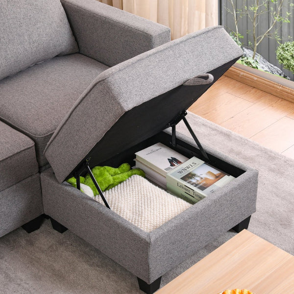 English Elm Convertible Modular U-shaped Sectional with Hidden Storage and Terry Fabric Seating W2791S00011