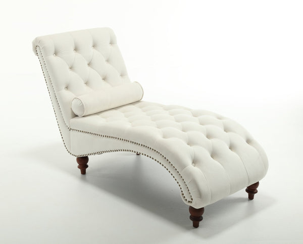 English Elm Classical Velvet Button Tufted Recliner with Nailhead Trim Solid Wood Lounge Armchair Beige W2795P479253