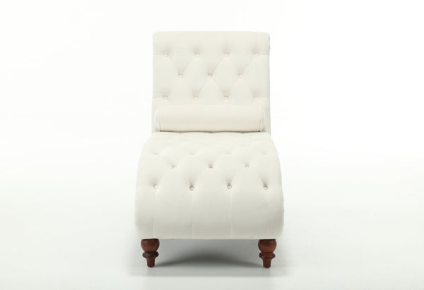 English Elm Classical Velvet Button Tufted Recliner with Nailhead Trim Solid Wood Lounge Armchair Beige W2795P479253