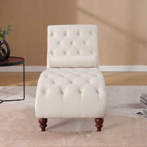 English Elm Classical Velvet Button Tufted Recliner with Nailhead Trim Solid Wood Lounge Armchair Beige W2795P479253