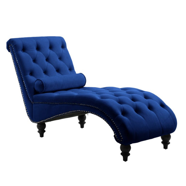 English Elm Classical Velvet Tufted Recliner with Nailhead Trim Solid Wood Frame Club Armchair W2795P592447