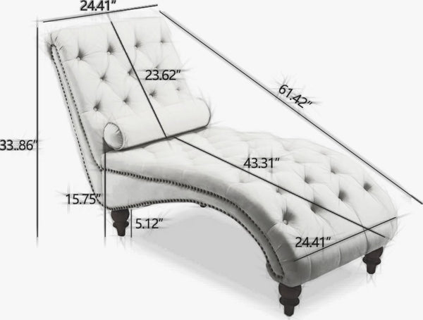 English Elm Classical Velvet Tufted Recliner with Nailhead Trim Solid Wood Frame Club Armchair W2795P592447