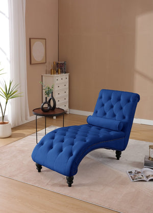 English Elm Classical Velvet Tufted Recliner with Nailhead Trim Solid Wood Frame Club Armchair W2795P592447
