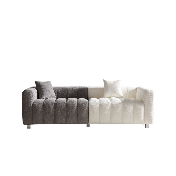 English Elm 83.46'' Velvet Bubble Tufted Three Seat Sofa with Metal Legs for Modern Living Rooms W2795S00042