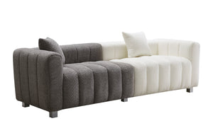 English Elm 83.46'' Velvet Bubble Tufted Three Seat Sofa with Metal Legs for Modern Living Rooms W2795S00042
