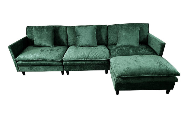 English Elm 108-inch Chenille Modular Sectional Sofa Plush L-shaped Seating for Modern Living W2795S00055