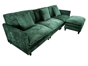 English Elm 108-inch Chenille Modular Sectional Sofa Plush L-shaped Seating for Modern Living W2795S00055