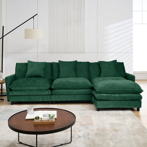 English Elm 108-inch Chenille Modular Sectional Sofa Plush L-shaped Seating for Modern Living W2795S00055