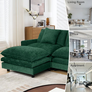 English Elm 108-inch Chenille Modular Sectional Sofa Plush L-shaped Seating for Modern Living W2795S00055