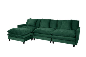 English Elm 108-inch Chenille Modular Sectional Sofa Plush L-shaped Seating for Modern Living W2795S00055