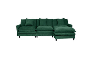 English Elm 108-inch Chenille Modular Sectional Sofa Plush L-shaped Seating for Modern Living W2795S00055