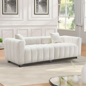 English Elm 83.46'' Bubble Tufted Velvet Three Seat Sofa with Metal Legs for Modern Living Spaces W2795S00056